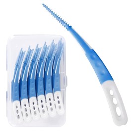 OHREN 60 Stück Interdentalbürsten, Zahnsticks, Zahnzwischenraumbürsten, Zahnreinigung für Zwischenräume, Gebogene Form, für Reinigung schwer zugänglicher Zahnzwischenräume.