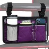 Wheelchair Side Bag, Wheelchair Armrest Storage Pouch with Cup Holder