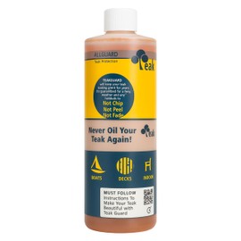 TeakGuard Finish, Premium Teak Cleaner and Brightener, Water-Based, Oil-Free Wood Restorer & Protectant, Safe & Easy To Use Teak Sealer & Polisher for Outdoor & Indoor Wood Furniture, 16 oz