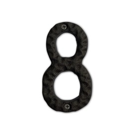 House Address Numbers 4 Inch Height - Cast Iron House Number - Rustproof Black Finish - Number 8