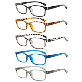 NORPERWIS Reading Glasses 5 Pairs Quality Readers Spring Hinge Vintage Glasses for Reading for Men and Women (Mix Color-4, 3.00)