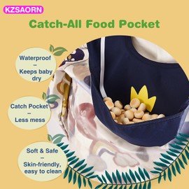 KZSAORN Set of 2 Bibs with Sleeves, White, L