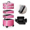 Neceser De 4 Nivel Maletín Cosmetiquera Desmontable Reforzado Con Llantas