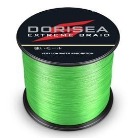 Dorisea Extreme Braid 100%Pe Braided Fishing Line 6-550Lb Test Fishing Wire 100m/109Yards Fishing String-Abrasion Resistant Incredible Superline Zero Stretch(Fluorescent Green, 550lb/2.5mm(16Strands))