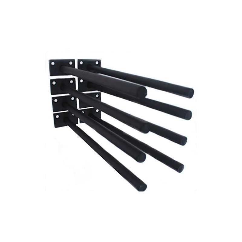 12 Pcs 10" Black Solid Steel Floating Shelf Bracket Blind