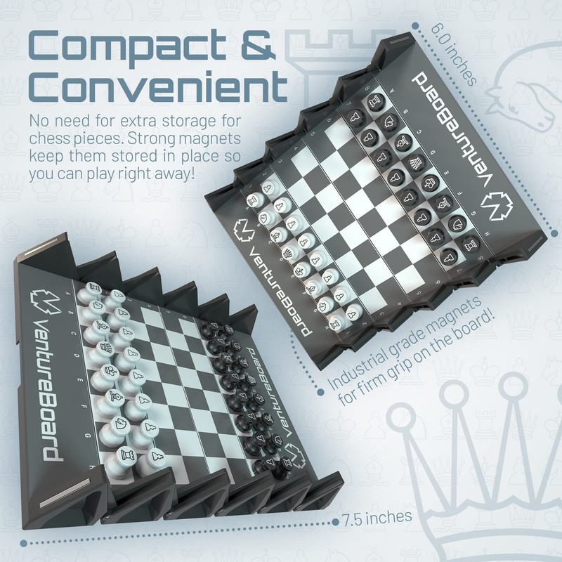 VENTUREBOARD 6 Inches Magnetic Unique Chess Set Board Game -