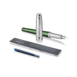 Parker Urban Fountain Pen, Premium Green with Fine Nib and Blue Ink Refill, 1931617