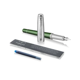 Parker Urban Fountain Pen, Premium Green with Fine Nib and Blue Ink Refill, 1931617
