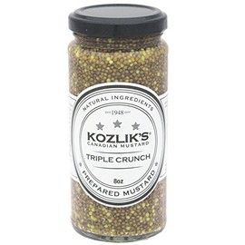 Kozliks Triple Crunch Hot and Sweet Brown Yellow Dijon Natural Gluten Free Non-GMO Mustard, 8.5oz Jar (Pack of 3 Jars)