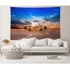 CHNYWORK 7ftx5ft Airplane Photography Backdrop Aircraft Parking Airport Runway Blue