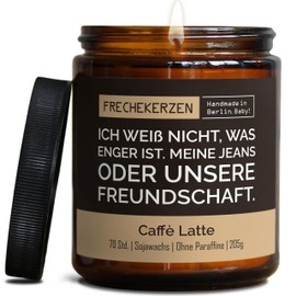Lustige Duftkerze mit Spruch für Beste FreundIn | Handgemacht aus Sojawachs | In Geschenkbox | Nachhaltiges Geschenk Freundschaft Freundin Freund Partner Schwester BFF |Kaffee