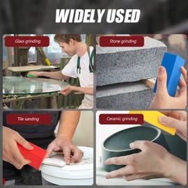 SZSYD 4Pcs Diamond Hand Polishing Pads for Sanding Ceramics Glass Tile Concrete Stone Marble Granite, 60#,100#,200#,400# (Plane)