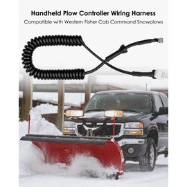 BOQNZN Snow Plow Controller Cable Fit for Western Fisher Cab Command Snow Plow, Handheld Controller Cord Replaces 96437 56462 9400 72556 56435, Snow Plow 6 Pin Straight Blade