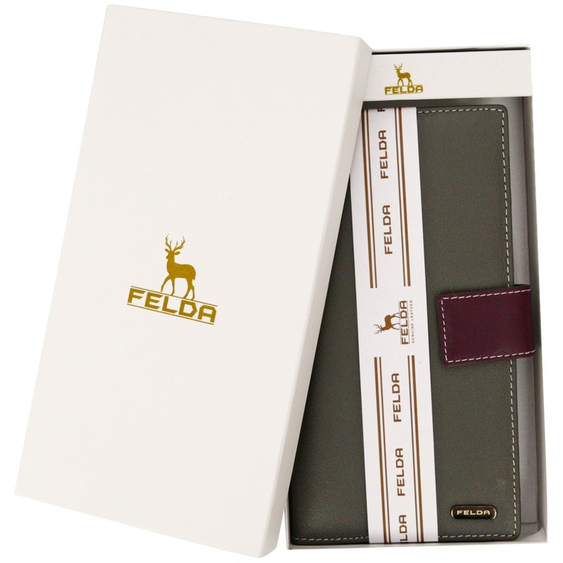 Felda - Women's Genuine Leather Wallet - Compartments for Smartphone,