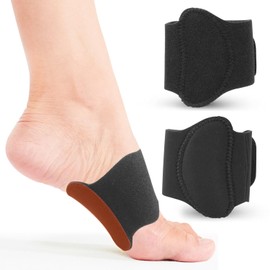 Foot Arch Supports Gel-Padded, H HOME-MART Adjustable Compression Sleeves for Plantar Fasciitis Relief, Heel Spurs, Fallen Arches, Flat Feet Enhanced Foot Care BK