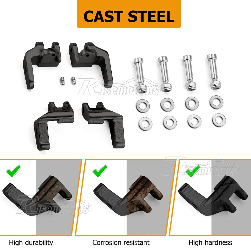 RI Black Driver Floor Board Relocation Brackets For Harley Road