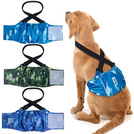 Dono Dog Nappies for Males, Washable Dog Belly Bands for Dogs in Heat, Male Bandage for Incontinence, Training, Travel, XS, S, M, L, XL, XXL