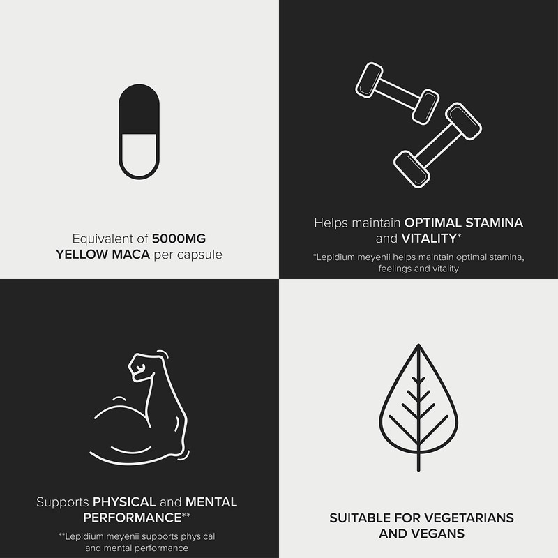 Bulk Super Strength Maca Capsules, 5000 mg, Pack of 90,