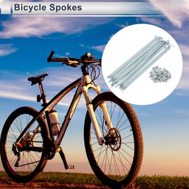 RATCHROLL 1 Set Universal Bicycle Spokes 12G 187mm Length Bike Wheel Spokes Nipple Silver Tone Carbon Steel Galvanized