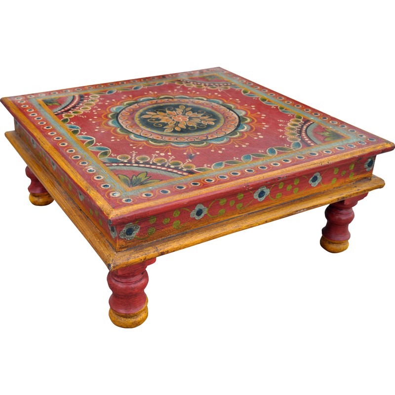 Guru-Shop Painted Small Table, Mini Table, Flower Bench - Water