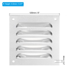 PATIKIL 5 x 5 Inch Vent Cover, Aluminum Alloy Screen Air Grille Ventilation Cover HVAC Louvered Grill for Home Kitchen Bathroom Wall Ceiling