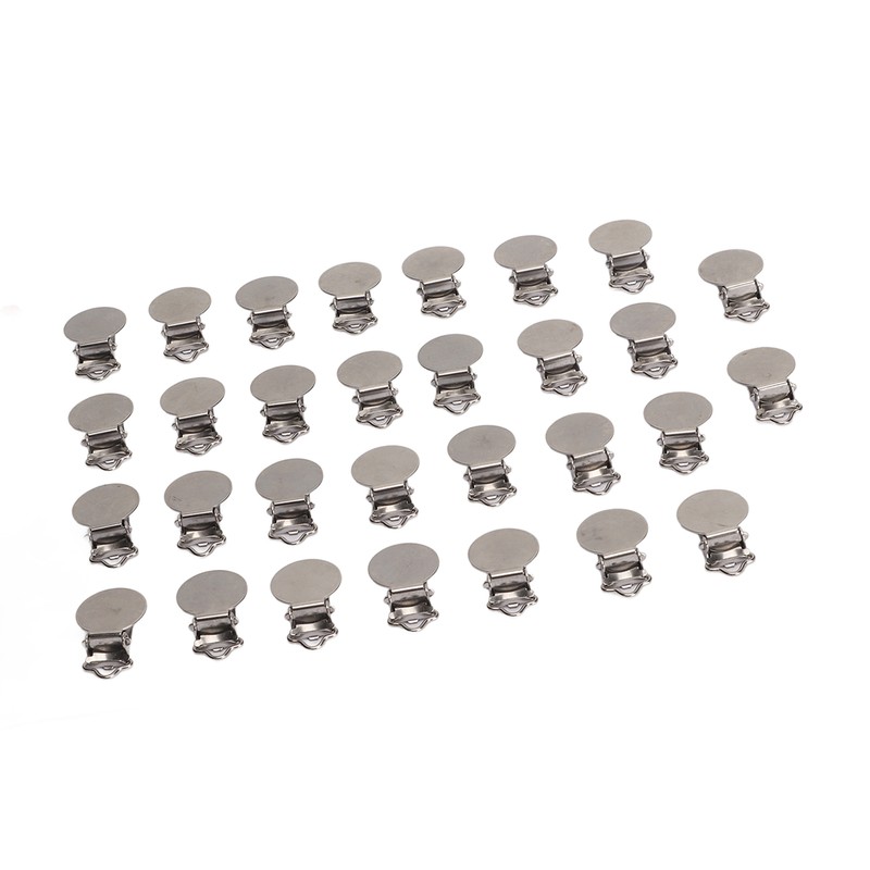 30pcs Metal Round Pacifier Clips for Toddler Rust Prevention Electroplated