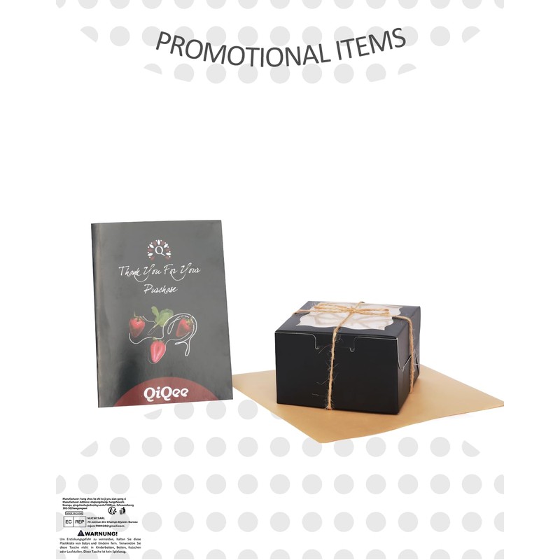Gcardist Black Bakery Boxes with Window, Pack of 30, 10