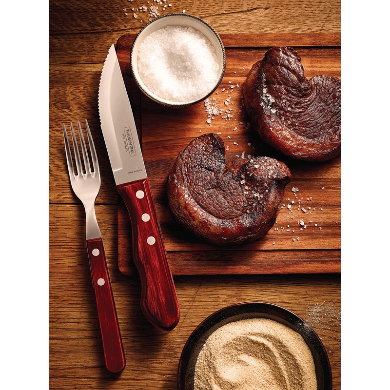 Tramontina Jumbo Steakbesteck, Set 4-teilig, mit 2 Steakmessern und 2