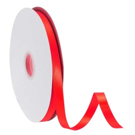 Red Ribbon, 100 Yards 3/8 Inch Red Satin Ribbon for Gift Wrapping Hair Ribbon Flower Bouquet Silk Ribbons for Crafting Bow Making Wedding Party Home Decoration