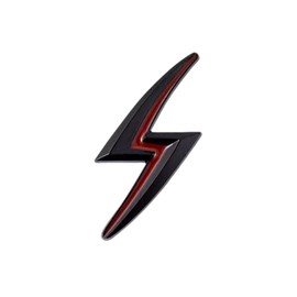 1 Pc Lightning Car Stickers, 3D Lightnings Emblem Metal Cars Decals，3.15"， Bumper Sticker for Vehicles, SUV, Motrocycle, Truck, Window, Fridge, Laptop, Badage Decorations (Black and red)