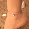 Untold Stories Silver Stainless Steel Star Anklet, Waterproof Tarnish-Free, Double