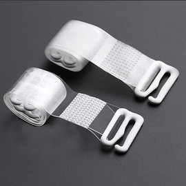 Lansonee 2 Pairs Invisible Soft Clear Non-Slip Adjustable Transparent Replacement Shoulder Bra Strap (1.5cm)