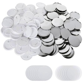 RYOHIN Lab. Can Badge Parts Set, Round Shape, For Use With Machine Material, Handmade, DIY With Safety Pins, 100 Sets (Diameter 1.5 inches (37 mm)