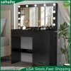 Yamissi LED Lights Vanity Dressing Table Makeup Desk w/ Large