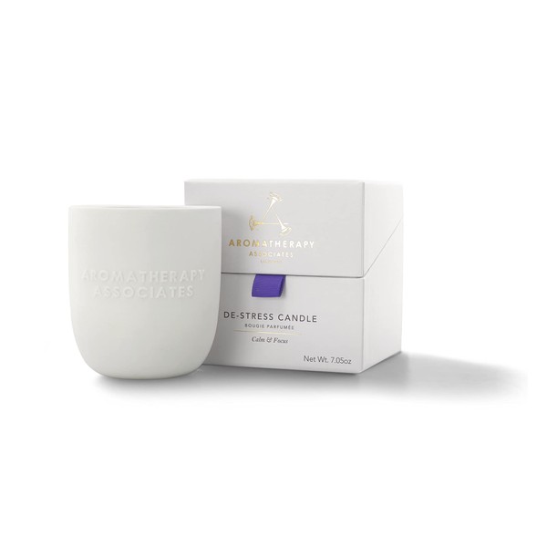 Aromatherapy Associates De-Stress Candle. Hand Poured Vegan Wax to Feel Calm and Focused. Crafted with Frankincense and Chamomile Essential Oils. 40 Hour Burn Time (7.05 oz)
