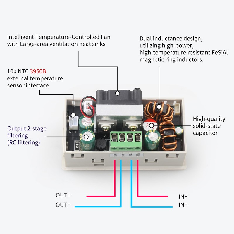 SK-120X Power Converter Color Display Adjustable 120W DC DC Buck