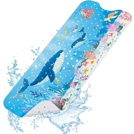 Baby Bath Mat for Tub Non Slip-40 X 16 Inch, Extra Long Bathtub Mat for Kids, Bathtub Shower Mat Anti Slip for Bathroom, Machine Washable, Whale