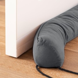 Sunolga 72" Weighted Door Draft Stopper, Right Angle Triangular Column Sound Proof Draft Guard, Gray