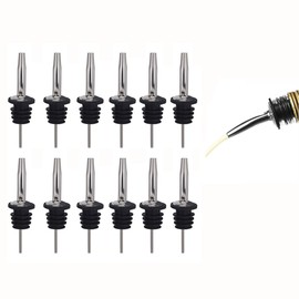 Gankarii Pack of 12pcs Stainless Steel Freeflow Pourer Spirit Pourer, Drinks Pourer, Oil Pourer, Bottle Pourer