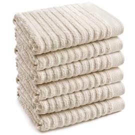 Softerry Pure Organic Cotton Bath Towel Set - 100% Soft Cotton - Extra Absorbent and Durable - 500 GSM Quick Dry - Luxury Hotel & Spa Quality - Fade Resistant - Eco Friendly (Natural - 6pc Hand)