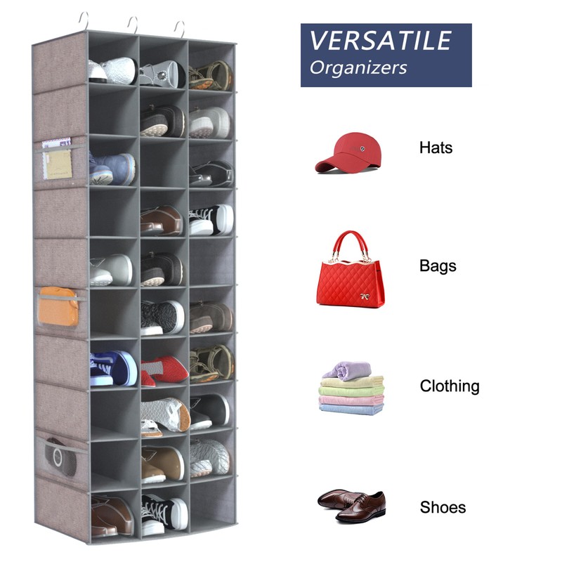 coastal rose Hanging Shoe Organizer, 30 Sections Hanging Shoe Organizer
