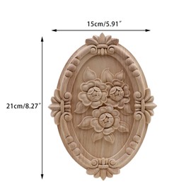 MENAYODA 2 Pieces Wood Carved, Wood Ornament, Rose Wood Carved Stickers for Furniture, Furniture Appliques Carving Ornament, for Interior Decoration (2 Pieces)