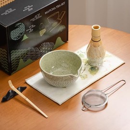 DWEHIXBUY juego de batidor matcha para ceremonia, accesorio de batidor matcha, cuchara tradicional (Chashaku), cuchara de té, soporte para batidor, 1 