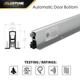 JELOSTONE 36'' Commercial Automatic Door Bottom, Mill Finish, 9/16" W x 1-3/8"H Aluminum Automatic Door Bottom, Full Mortise with Neoprene Insert, JS-4111RL