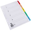 Q-Connect Index A4 Multi-Punched 1-5 Reinforced Multi-Colour Numbered Tabs KF01518