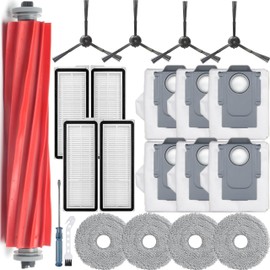 Bluearks 19Pcs Replacement Parts for Roborock Q Revo S/Qrevo Pro/Qrevo Plus【Not for Qrevo】 Qrevo Vacuum Cleaner Accessories Kit,1 Main Brush 4 Mop Pads 4 Side Brush 4 Hepa Filters 6 Vacuum Bags