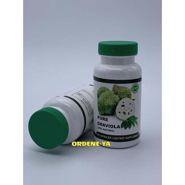 2 PURE GRAVIOLA EXTRACT 1000 mg Guanabana Annona Muricata Antioxidant Supplement