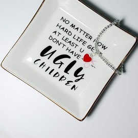 Jewelry Dish Tray, Ring Dish, Key Bowl, Ceramic Trinket Tray, Decorative Plate, Trinket Dish，Gifts for Friends Sisters Daughter Mother