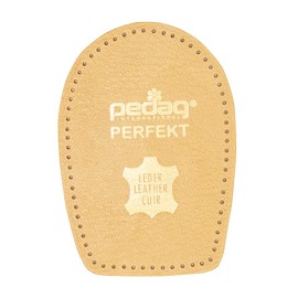 Pedag Perfect Shock Absorbing Heel Pads, Vegetable Tanned Leather and Latex Rubber, Tan, Small (5 to 7L)