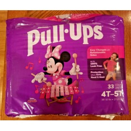 HUGGIES PULL UPS 4T-5T GIRL'S MINNIE MOUSE 33 COUNT 38-50 POUNDS TRAINING PANTS